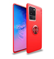 Samsung Galaxy S20 Ultra Kılıf Yüzüklü Magnetli Ravel Case (Kırmızı)