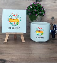 Öğretmenler Günü Hediyesi Hediye Seti Kupa Bardak T Kulplu ve Dekoratif Taş Öğretmenler Günü Hediyesi (Model 2)