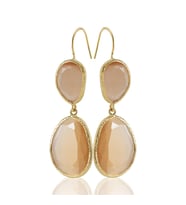 Kadir Jewellery 22 Ayar Altın Kaplama Kadın Sallantılı Küpe -El İşçiliği Ve Hipoalerjenik Küpe (Turuncu)
