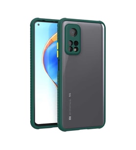 Xiaomi Mi 10T 5G Kılıf Kenar Renkli Sararmaz Şeffaf Kapak (Koyu Yeşil)