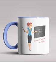 Kişiye Özel Matematik Öğretmeni Tasarımlı Siyah Renk Kupa 3 (Mavi)