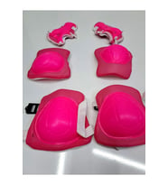 Çocuk Dizlik Dirsek El Koruyucu Set Güvenlik Aksesuarları Dizlik Dirseklik El Koruma 4-12 Yaş 29X19 (Pembe)