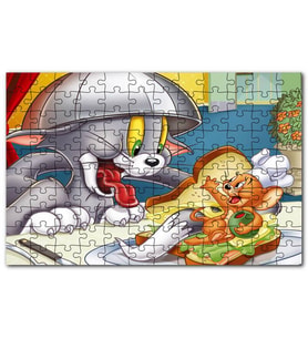 Cakapuzzle Tom ve Jerry Kovalayan Oyunlar Ev Puzzle Yapboz MDF (Ahşap) (255 Parça)