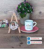 Eczane Teknikeri Türk Kahvesi Fincanı Ahşap Altlıklı ve Fotoğraflı Ahşap Anahtarlık Hediye (Model 6)