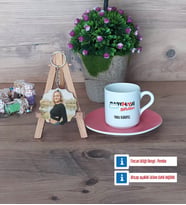 Radyoloji Teknikeri Türk Kahvesi Fincanı Ahşap Altlıklı ve Fotoğraflı Ahşap Anahtarlık Hediye (Model 6)