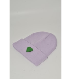 Moxxo Sevgililer Günü Özel Koleksiyonu Yeşil Kalp Figürlü Sarı Renk Unisex Erkek/Kadın Bere (Lila)