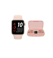 Xiaomi Mi 11 Lite Uyumlu Watch 6 Series Akıllı Saat Ve Earbuds Tws A10s Bluetooth Kulaklık (Pembe)