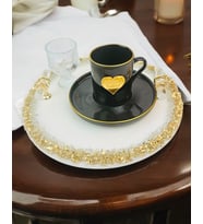 Spark Söz Damat Kahve Tepsisi (Krem)