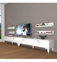Decoraktiv Eko 360R Mdf Gold Tv Ünitesi Tv Sehpası (Beyaz)