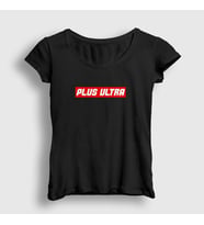 Presmono Kadın Beyaz Plus Ultra Anime Boku No Hero Academia T-Shirt 234677tt (Siyah)