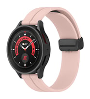 Samsung Galaxy Watch 6 – Classic 40-43-44-47mm Uyumlu 20mm Coastal Manyetik Tokalı Silikon Kordon (Pudra)