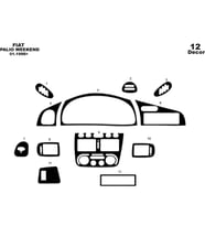 Meriç® Fiat Palio Weekend Ön Torpido Kaplama Maun 12 Parça 1998-2002 (Piano Black)