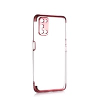 Oppo A52 Kılıf Zore Dört Köşeli Lazer Silikon Kılıf (Rose)