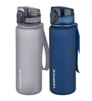 Uzspace 2'li Tritan Matara Seti 500 ml 14 Farklı Renk Seçeneği FiftyFifty (Gri-Lacivert)