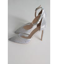 036 4199 Topukla Kadın 10 cm Topuklu Abiye Ayakkabı (Lame)