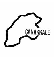 Çanakkale Harita Araba Sticker siyah 17x13 CM (Siyah)