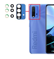 Xiaomi Redmi 9T Uyumlu Kamera Lensi Camı Full M2010J19SG M2010J19SY (Mavi)