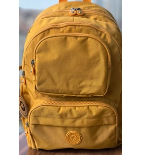 Nemo Bags Krinkıl Kumaş Suya Dayanıklı Orta Boy Koyu Sırt Çantası/Laptop Okul Çantası (Sarı)