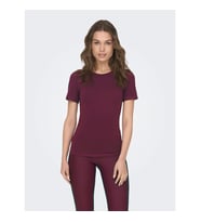 Only Onpmila Ss Slim Train Kadın T-shirt (Bordo)