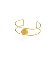 Kadir Jewellery 22 Ayar Altın Kaplama Zirkon Taşlı Ayarlanabilir Vintage Bilezik (Sarı)