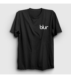 Presmono Unisex Beyaz Logo Blur T-Shirt 453693tt (Siyah)