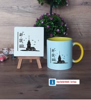 Kız Kulesi Dekoratif Taş, Kupa Bardak Kırmızı HediyeArkadaşa Hediye (Model 6)