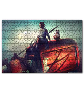 Cakapuzzle  Star Wars Rey ve BB-8  Puzzle Yapboz MDF (Ahşap) (255 Parça)