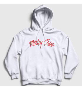 Presmono Unisex Beyaz Logo Mötley Crüe Kapüşonlu Sweatshirt 167343tt (Beyaz)