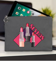 BK Gift Kişiye Özel İsimli-2 Tablet Çantası 30x21cm(12 Renk Seçeneği), Ipad Çantası, Baskılı Tablet Kılıfı (Antrasit)