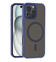 iPhone 16 Pro Max Kılıf Magsafe Şarj Özellikli Mat Arka Yüzey Sio Kılıf (Lacivert)