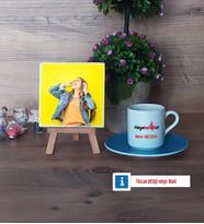 Fizyoterapist Fotoğraflı Dekoratif Taş, Ahşap Altlıklı Türk Kahvesi Fincanı Hediye Fizyoterapistler Günü Hediyesi (Model 5)