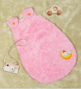 Baskılı Peluş Bebek Uyku Tulumu (Pembe)
