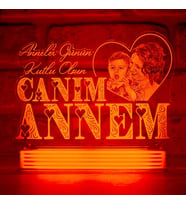 Kişiye Özel Anneler Günü Hediyesi, Canım Annem 3D Lamba (Kırmızı)