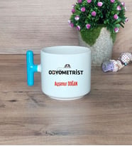 Odyometrist Hediye Sepeti Kupa Bardak T Kulplu, Kalemlik ve Ahşap Telefon Standı Tıp Bayramı Hediyesi (Model 3)