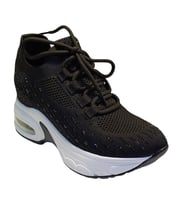 Guja 25y300-20 Kadın Taşlı Gizli Ökçeli Sneaker Ayakkabı (Siyah)