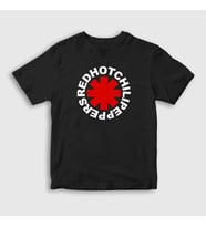 Presmono Unisex Çocuk Beyaz Logo Red Hot Chili Peppers T-Shirt 107429tt (Siyah)