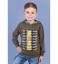 Toontoy Erkek Çocuk Kapüşonlu Baskılı Sweatshirt (Haki)