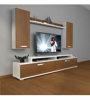 Decoraktiv Ekoflex 7 Slm Tv Ünitesi Tv Sehpası (Beyaz - Ceviz)