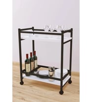 HNC HOME Servis Sehpası, Sunum Sehpası, Yan Sehpa, Kenar Sehpa, Sehpa, Tekerlekli Sehpa, Servant Bar Car (Beyaz)