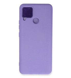 Realme C15 Kılıf Kamera Korumalı Silikon Rubber Arka Kapak (Lila)