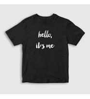Presmono Unisex Çocuk Beyaz Hello It's Me Müzik Adele T-Shirt 475359tt (Siyah)