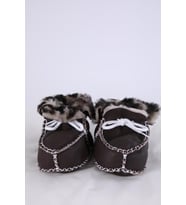 Babyhola Kız Erkek Bebek %100 Deri Patik Panduf Yenidoğan İlk Adım Ayakkabı Kutulu Hediyelik 8000 (Kahverengi)