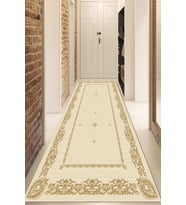 Dijital Baskılı Kaymaz Taban Yıkanabilir Modern Yolluk Ve Koridor Halısı NDU-SD-405 (Krem)