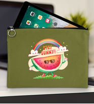 BK Gİft Yaz Temalı-7 Tablet Çantası 30x21cm(12 Renk Seçeneği), Ipad Çantası, Baskılı Tablet Kılıfı (Yeşil)