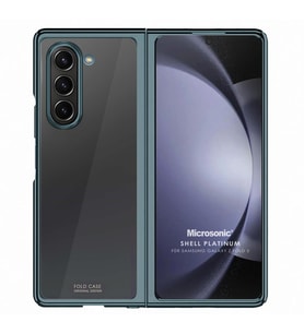 Microsonic Samsung Galaxy Z Fold 5 Kılıf Shell Platinum Şeffaf (Yeşil)