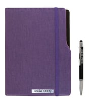 İSME ÖZEL TARİHSİZ L MODEL DEFTER - AJANDA   İSME ÖZEL KALEM HEDİYELİ (Mor)