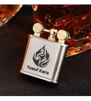 Gazlı Fitilli Çakmak Kişiye Özel İsimli Zorro Çakmak (Gümüş)