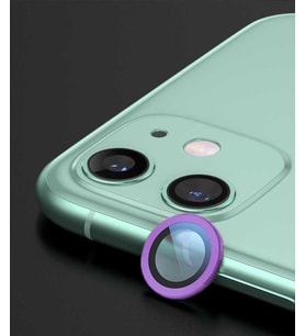 Uyumlu Model Apple iPhone 12 Kamera Lens Koruyucu Çerçeveli Koruyucu CL-02 (Mor)