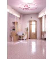 Sole Modern Tasarım Salon - Mutfak - Hol Beyaz Led 3 Lü Avize (Pembe)