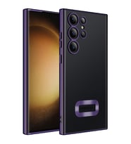 Galaxy S23 Ultra Kılıf Kamera Korumalı Logo Gösteren Zore Omega Kılıf (Mor)